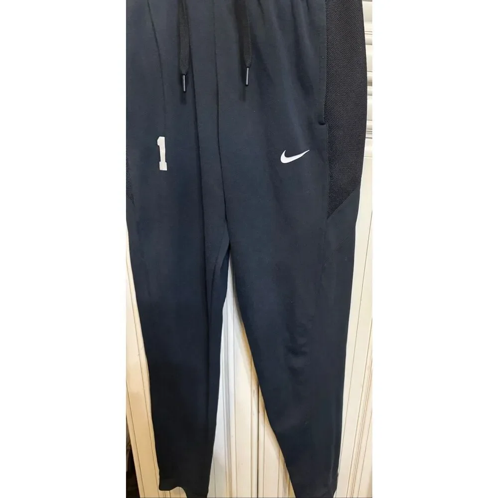 Nike Youth Dri-Fit Showtime Basketball Jogger Pants Black White Size Small